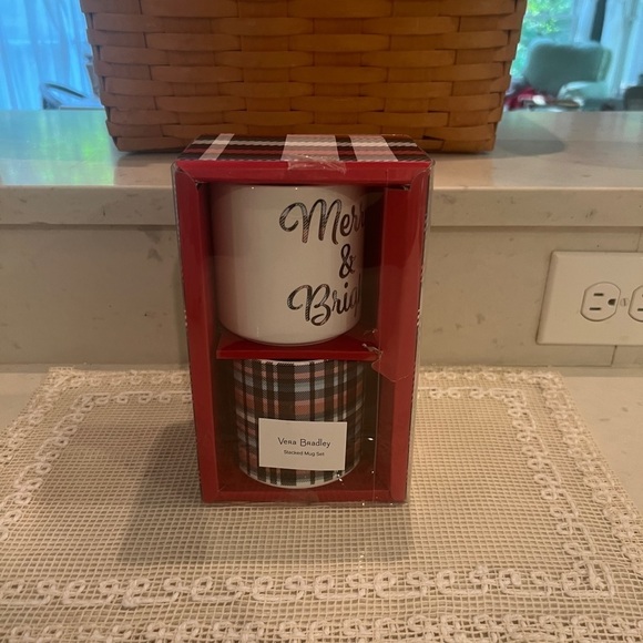 Vera Bradley Stacked Mug Set New in Box - Picture 2 of 13